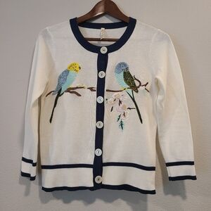 TeeBerry & Weave Parakeet Embroidered Cardigan